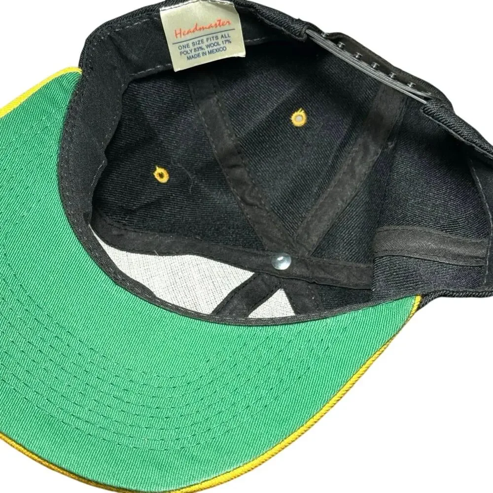 Vintage Headmaster 1994 Brazil World Cup Champions Snapback Hat Green Underbrim